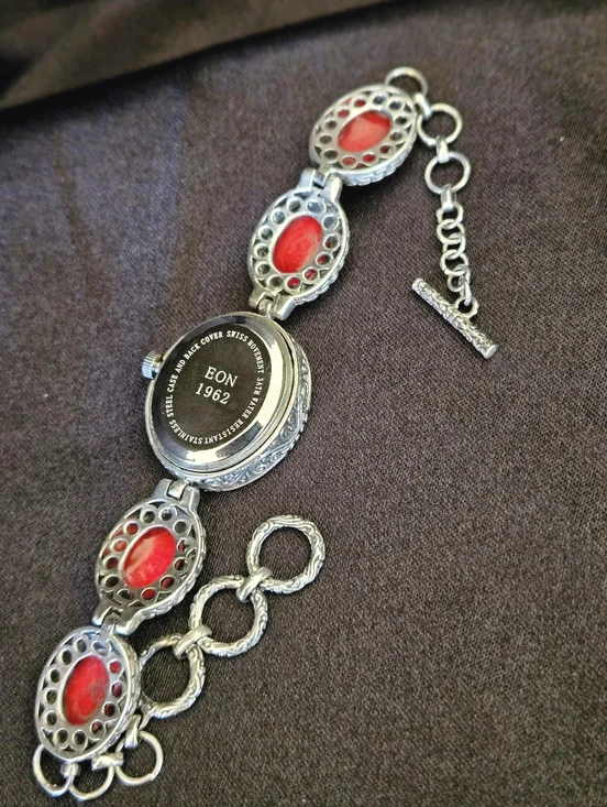 Eon 1962 Set, Sponge Coral Swiss Movement Watch And Bracelet in Sterling Silver - Picture 5 of 13